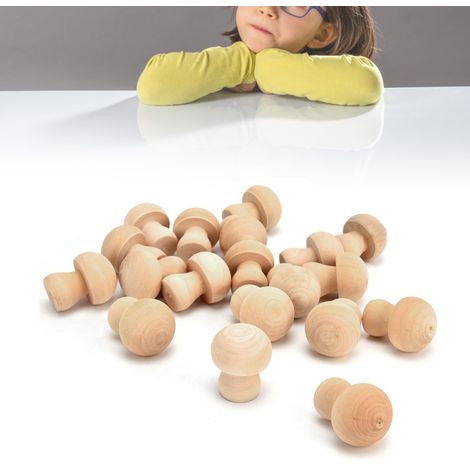 Décoration de bureau champignons en bois - 50 pièces ornementales pour maison et bureau