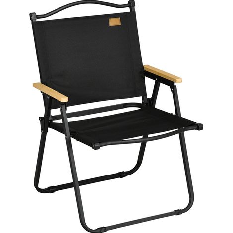 Sedia per Esterni Pieghevole 54x59x78 cm Seduta in Tessuto Oxford e Acciaio Nero (1/5)