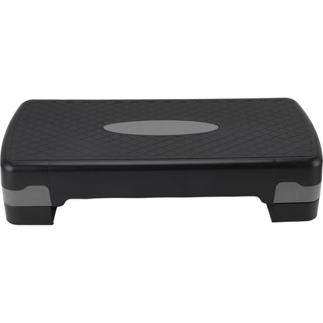 Plate-forme d'exercice Stepper en ABS à hauteur réglable pour entraînement aérobique, noir et gris (1/5)