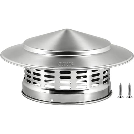 Hotte de cheminée en acier inoxydable de 160 mm, protection contre les intempéries, empêche l'entrée de feuilles et d'animaux (1/5)