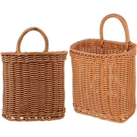 aus Kunststoffrattan 2 Stück mit Blumenkorb Design