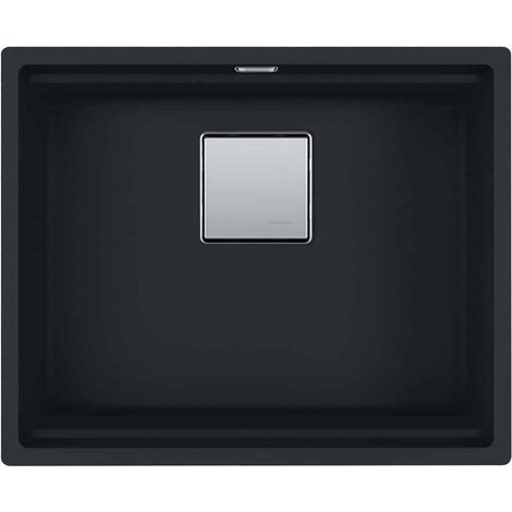 Franke – Évier 2 bacs Fragranit+ noir mat – Vidage automatique – Dimensions 560 x 460 mm – Traitement anti-bactérien (1/4)