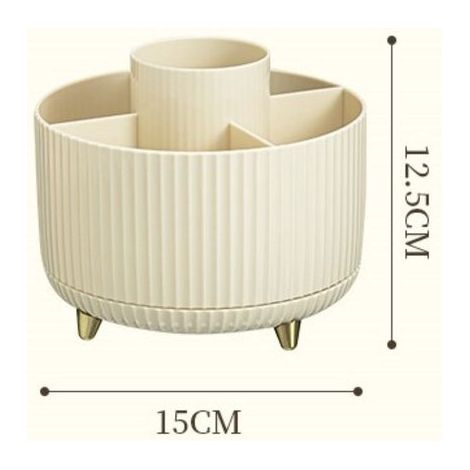 Tubo organizador giratorio para brochas de maquillaje para escritorio，caja organizadora de cosméticos，15  15  12,5 cm (1/4)