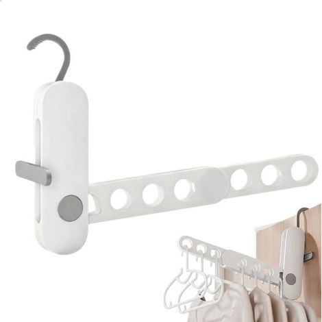 BelleRise - Étendoir à linge pliable d'intérieur, étendoir à linge portable, étendoir à linge mural rétractable avec 7 trous de séchage (1/5)