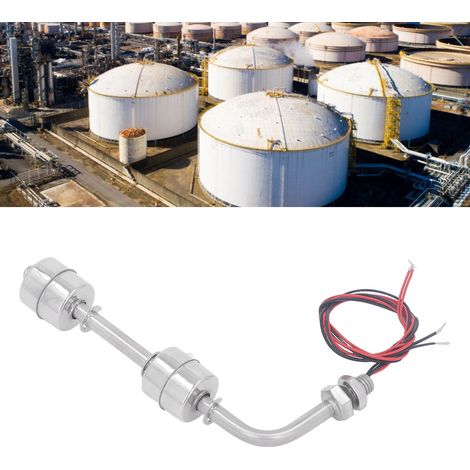 Interrupteur de niveau à flotteur double point latéral en acier inoxydable, capteur de niveau d'eau en acier inoxydable, indicateur de niveau d'eau/d'huile, AC/DC 0110 V, L=150 mm (1/5)