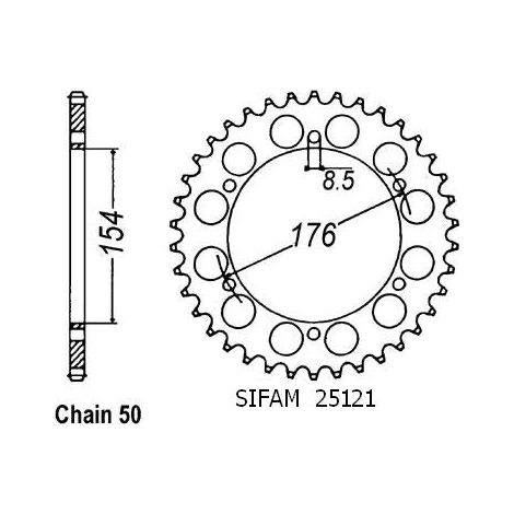 Couronne Vfr 750 Rc36 1990-1998 - 530 - 42 Dents - Similaire JTR343
