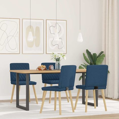 Maison Exclusive - Esszimmerstühle 4 Stk. Blau Stoff