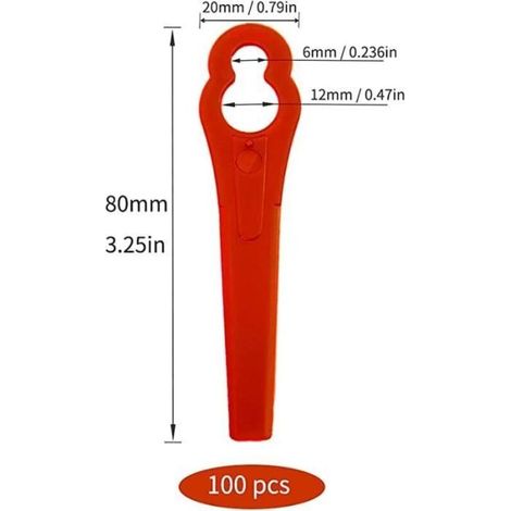 Schneideklingen aus Kunststoff – ROT – 100 Stück – Gartenzubehör (1/3)