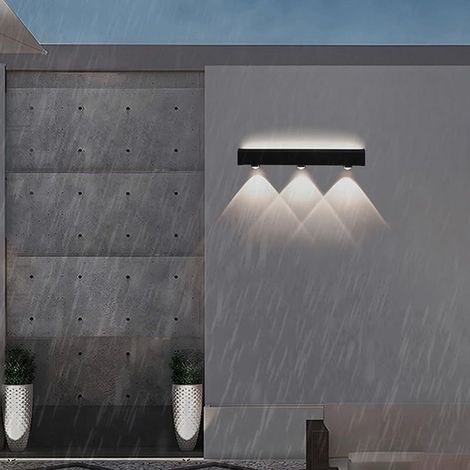 LED Extérieur Applique Murale Up and Down Longue Lumière Murales IP65 Étanche Moderne Aluminium Luminaire Mural Intérieur/Extérieur pour Clôture Villa Terrasse Jardin (Lumière Blanche,40cm) (1/4)