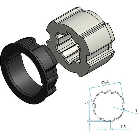 Tm2 Adaptateur Ad45 Pr Tube Zf 64 FAAC