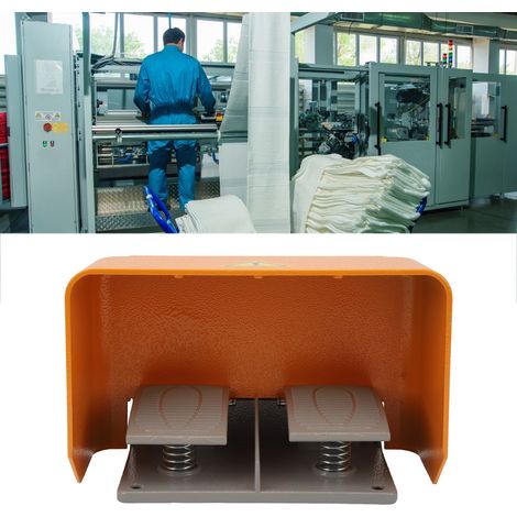FS-602 Doppelfußschalter, Hochstromausführung mit Schutzabdeckung, 220 V, geeignet für medizinische Geräte, Textilmaschinen, Schweißgeräte, Druckmaschinen usw. (1/5)