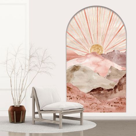 Stickers Trompe l'oeil Arche - Voute - Paysage Boho - 60 x 105 cm (1/5)