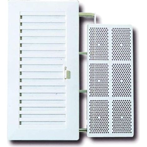 Shunt Type Plastic Rectangular Ventilation Grille with Adjustable Closure and Mosquito Net Special for Bathroom and Kitchen (1/2)
