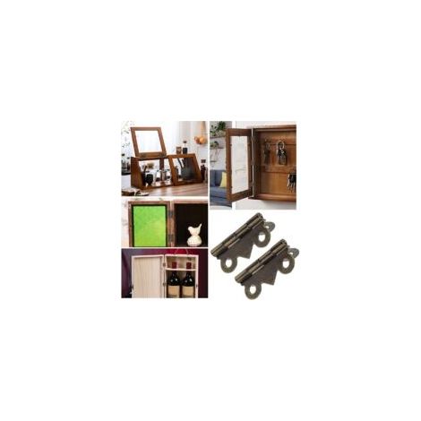 50 minibisagras pequeñas, bisagras plegables tipo mariposa de 25x20 mm, minibisagras de bronce antiguo para muebles del hogar, herrajes para armarios y puertas - Crezuo