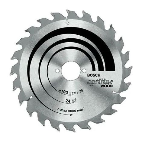 Lama per sega circolare BOSCH Optiline Wood Ø 30 mm - 190 x 30 x 2,6 mm, 24 - 2 608 640 615 (1/3)