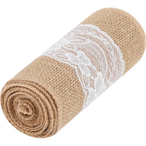 Ruban en toile de Jute en dentelle, bricolage, sangle de ceinture en Jute hessien, décoration en tissu de mariage, 2.7m (1/5)