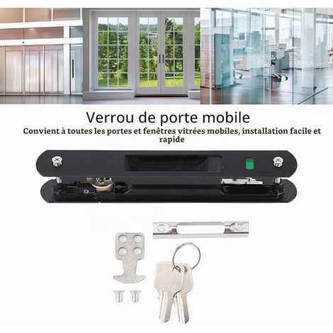 Porte Coulissante en Baie, Porte Coulissante Fenêtre Crochet Serrure Fenêtre Serrure Double Face Loquet pour la Maison avec clé Moderne Mobile Simple (1/4)