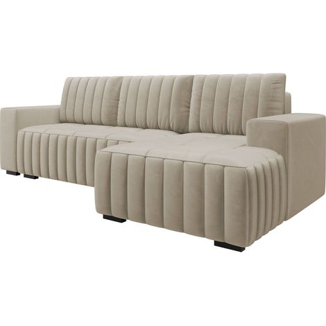 Sofá rinconero Columbus 154, Manila 02, Función de descanso, Almacenaje, 240x140x85cm, 0