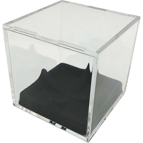 Vitrine cubique pour balles de baseball, porte-balles, vitrine pour autographes avec base-8x8cm-Black (1/2)