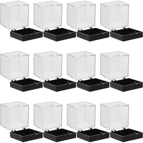 Boîte de collection de spécimens minéraux, contenant 96 vitrines carrées en plastique transparent. (1/5)