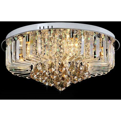 Senderpick – Moderner Kristalllüster 220 V – 9-flammige LED-Deckenleuchte 60 x 27 cm – 3-farbige, einstellbare Beleuchtung – Energieklasse A++ (1/5)