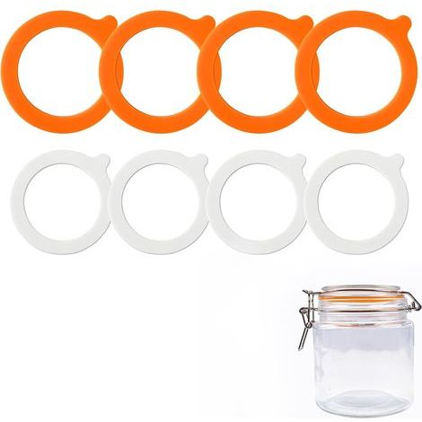 CCYKXA  Set of 8 airtight seals for top storage jars, leak-proof silicone jar seals, replacement sealing rings for glass jars, airtight silicone seals, heavy-duty