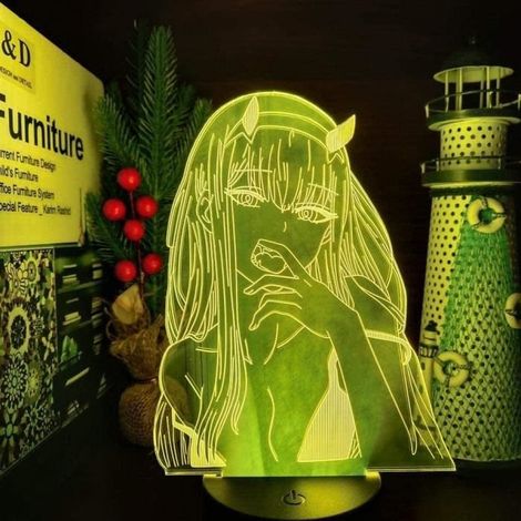 Tatapai Zero Two 002 Darling in The FRANXX Lampe 3D Anime Illusion Veilleuse Lampara Éclairage pour cadeau de AM3521 (1/3)