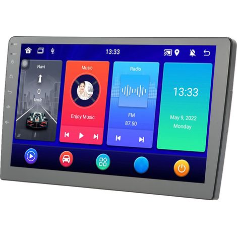 Autoradio Android 12 HD 1080P 10.1 pouces écran IPS tactile GPS navigation 4G RAM 32G ROM carte hors ligne Mirror Link (1/5)