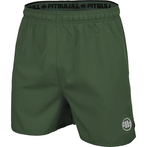 Pantalones cortos deportivos Pitbull Performance con logo pequeño, color oliva, talla L