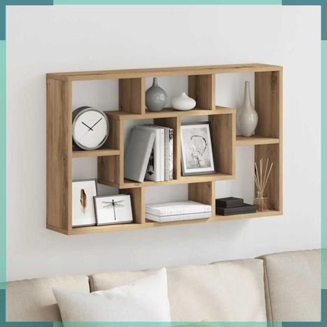 857014 étagère murale Chêne artisanal 85 x 16 x 52,5 cm Bois d'ingénierie (1/5)