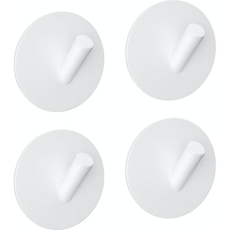 - Lot de 4 crochets adhésifs en acier inoxydable - Porte-serviettes - Crochet mural - Crochet adhésif - BLANC (1/5)