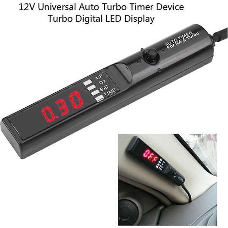 Temporizador turbo automático universal de 12 V con pantalla LED roja, negro, 100 x 18 x 14 mm (1/5)