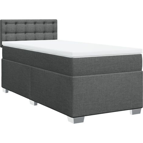 Maison Exclusive - Giroletto a Molle con Materasso Grigio Scuro 90x190 cm Tessuto