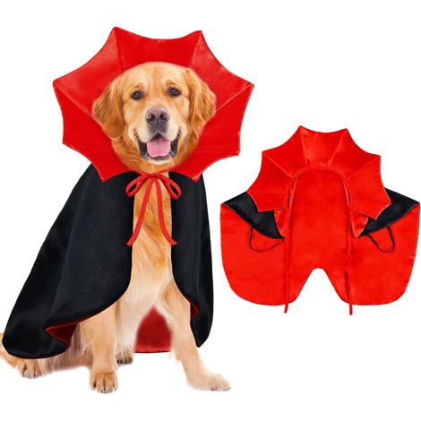 Costume de vampire pour chien – Cape amusante de vampire/démon pour animal de compagnie, adaptée aux chiens de grande et moyenne taille (taille L) (1/5)