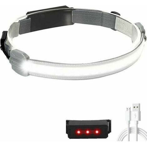 Lampe Frontale - COB LED - Bandeau Rechargeable USB - Faisceau Large - 3 Modes - 1 Pièce (1/4)