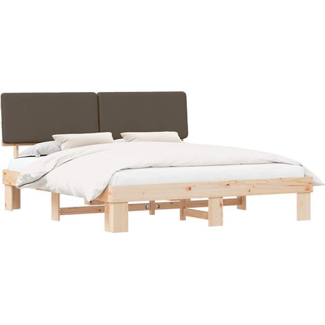 Maison Exclusive - Estructura de Cama con Cabecera Tapizada Taupé (1/5)