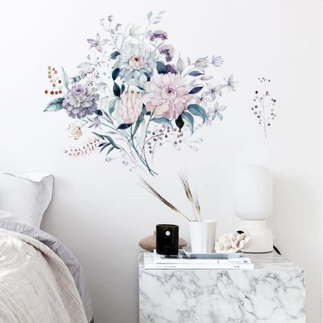 Stickers muraux vintage, autocollant sticker mural plantes vertes nature , Décor pour salon chambre cuisine couloir Entrée chambre (1/4)