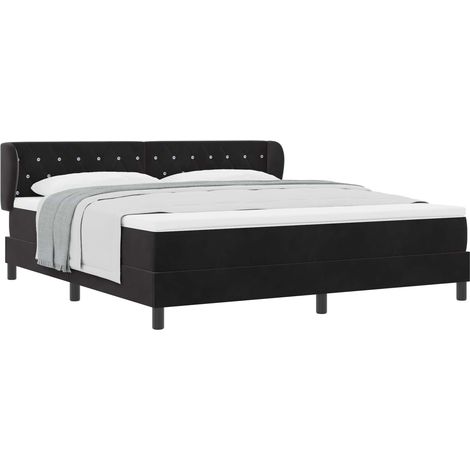 Maison Exclusive - Boxspringbett mit Kopfteil Schwarz 180 x 200 c (1/5)