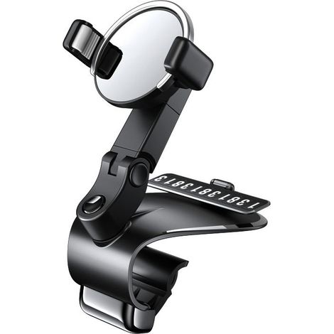 Support de téléphone voiture rotatif et rétractable, support pour rétroviseur de voiture, rotation à 1200 degrés, fixation pour téléphone sur rétroviseur automobile (1/5)