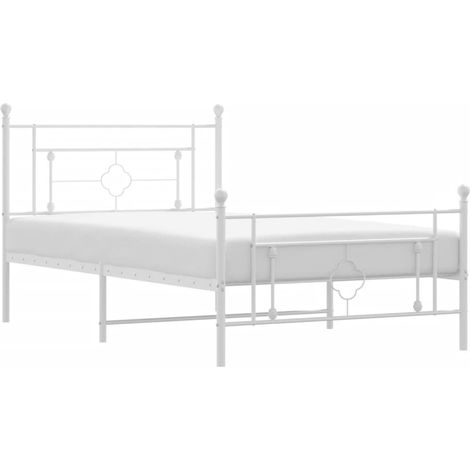 Maison Exclusive - Giroletto con Testiera e Pediera Metallo Bianco 107x203 cm (1/5)
