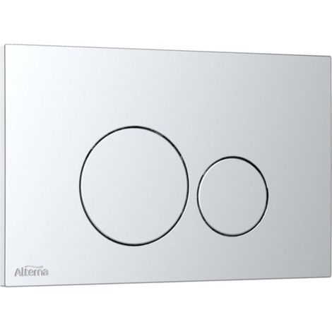 Plaque de commande WC duo chromé – Pour bâti-support autoportant concerto 2 – Finition chromée – Design ergonomique – Alterna (1/2)