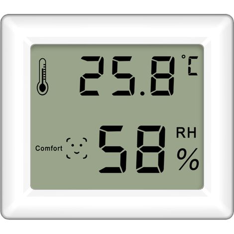 Higrómetro-termómetro para uso en interiores con pantalla grande, magnético, electrónico, para oficina, pared o invernadero, con soporte para casa, sótano o ático. (1/5)