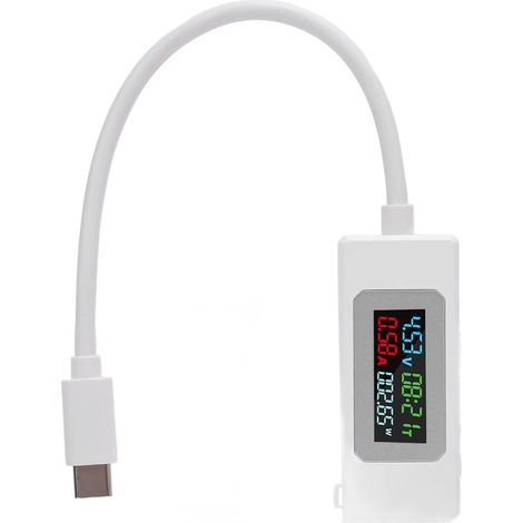 USB C Tester 4-30V 0-6.5A Type C Voltage Current Power Capacity Working Time Charger Detector (1/5)