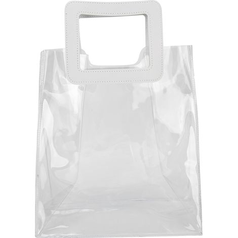Sac Cadeau - Fond Renforcé - Transparent - 25 x 28 x 14 cm - Pour Emballage Anniversaire Noël Saint Valentin - 1 Pièce (1/5)