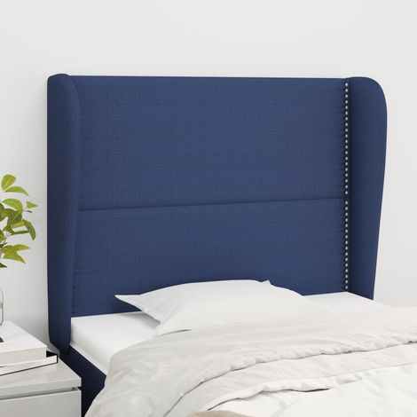 Kopfteil mit Ohren Blau 93x23x118/128 cm Stoff (1/5)
