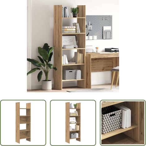 vidaXL Étagère en bois - Bibliothèque Chêne artisanal 60 x 35 x 180 cm Bois d'ingénierie (1/5)