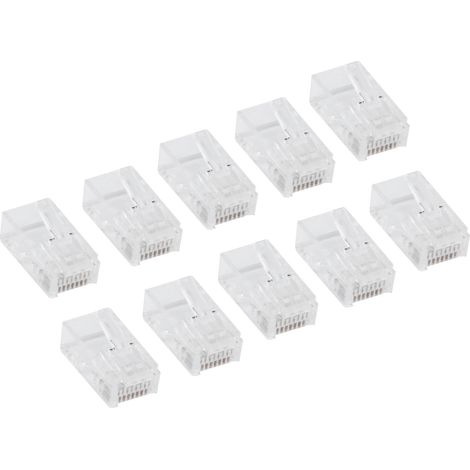 Connecteurs RJ45 Cat6 x100, embouts réseau ethernet pour ordinateurs, hubs, routeurs, fiches jack mâles 8P8C. (1/5)