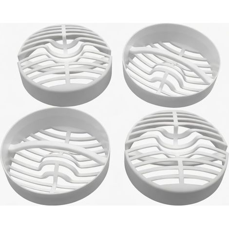 Lot de 4 filtres à cheveux pour douche Ø60mm, blancs, anti-obstruction pour modèles 6960-6963. (1/5)