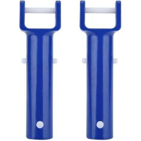 Lot de 2 aspirateurs de piscine et spa avec poignée bleue - Accessoires pour piscine - Tête d'aspiration flexible pour spa (1/4)