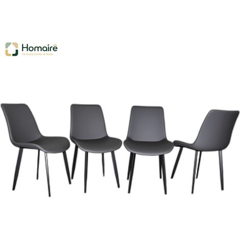 Graue Sessel aus Kunstleder 41 x 44 x 84 cm HOMAIRE (1/5)